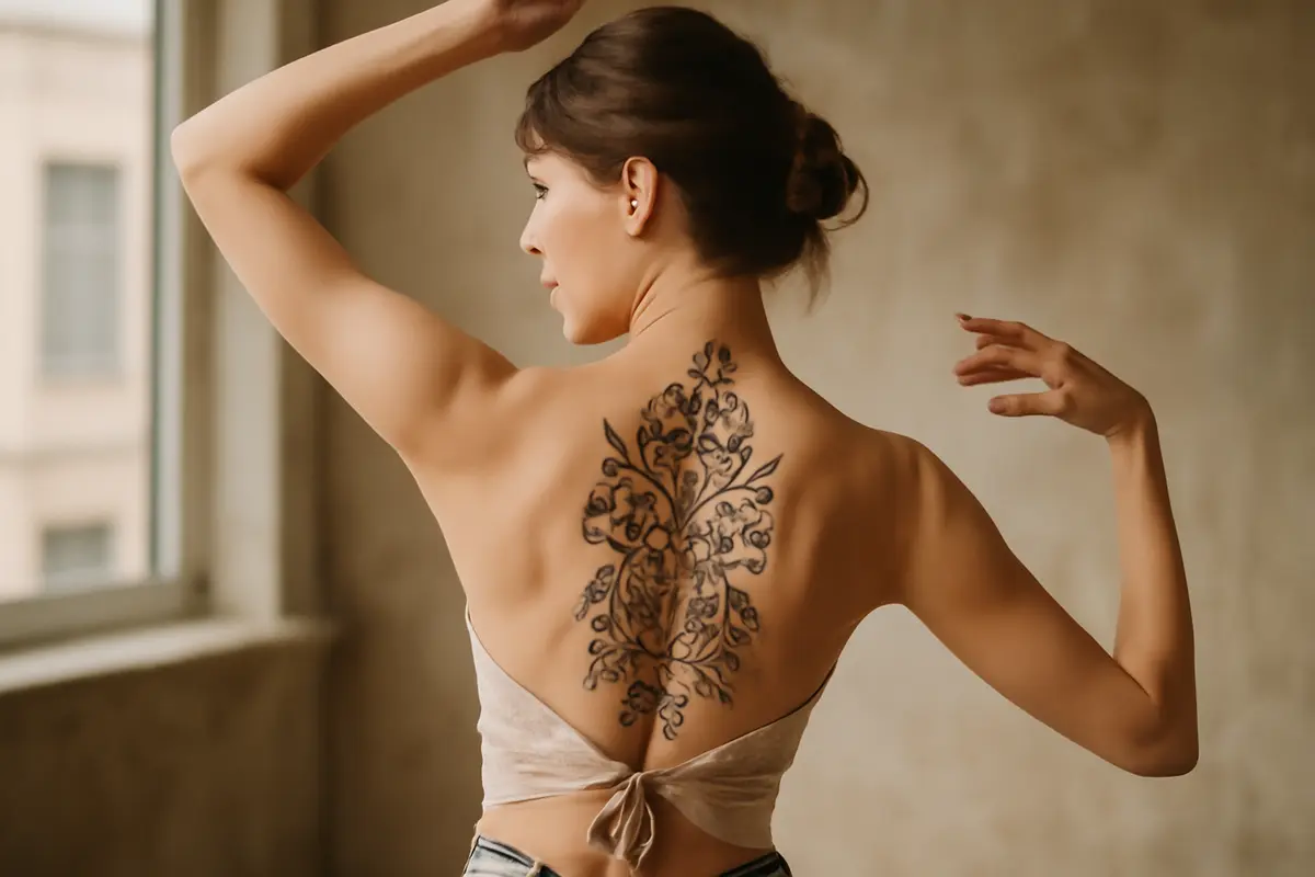 Tatuaggi ornamentali sulla schiena: idee raffinate che valorizzano il movimento del corpo